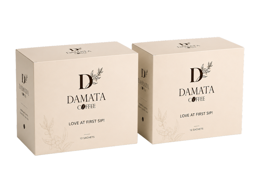 Two Damata Pocket Brew boxes with sachets